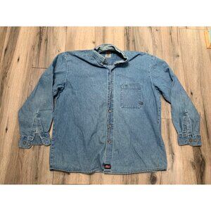 Dickies Genuine Men’s XXL Cotton Denim Long Sleeve Shirt Button-down